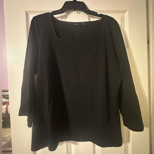 Black Women's Square Neck Top